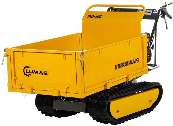 Mini Dumper tracked power barrow with drop side cargo box Lumag MD500 196cc Petrol 500KG 3+1 Gearbox
