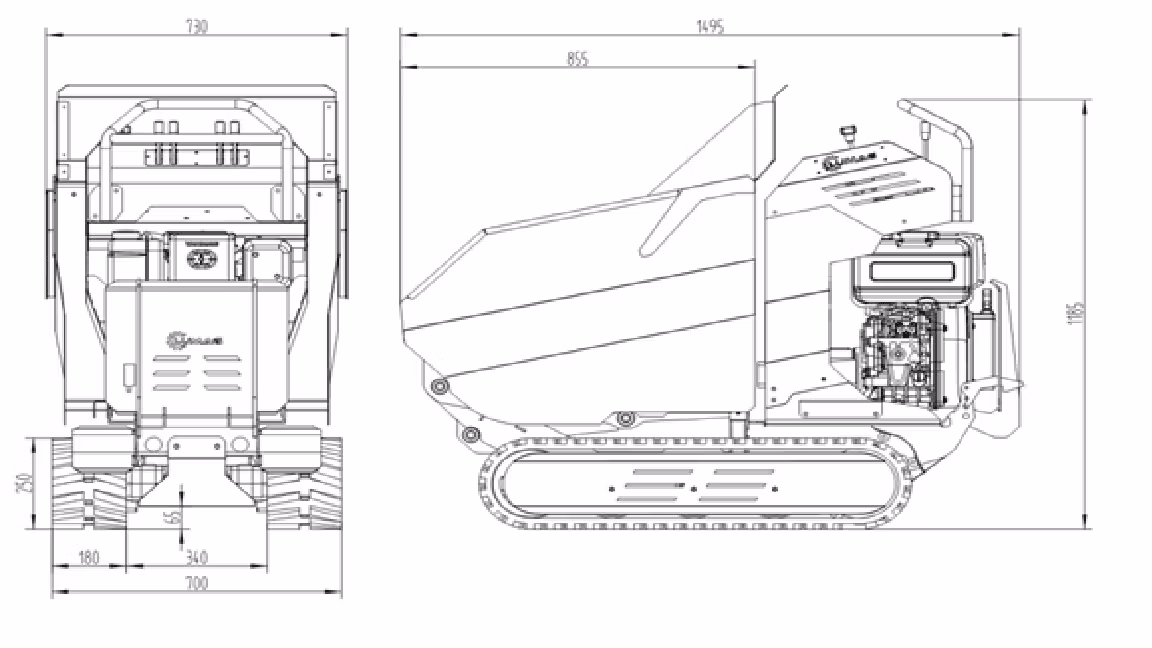 Mini Dumper High Tip Skip loader Power Barrow with Honda engine Lumag VH500GXAHT - Image 9
